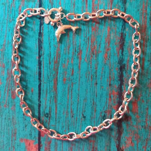 Cool Jewels Silvertone Dolphin LinkedIn Necklace